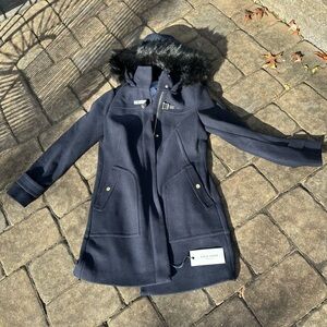 NWT Cole Haan hooded peacoat